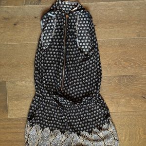 Floral Neck-High Romper